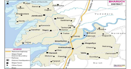 Tourist Map Guide of Bharuch - Gujarat Orbit